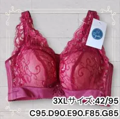《新品》 バストをきれいに盛れるノンワイヤーブラ マゼンタ 3XL 匿名発送