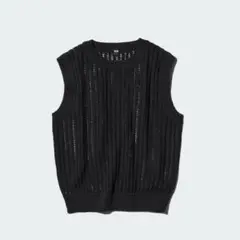 ユニクロ　メッシュクルーネックショートセーター