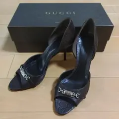 【未使用】GUCCI グッチ パンプス GG シマレザー