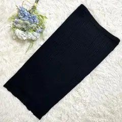 ピンキー＆ダイアン ニットタイトスカート リブ編み Mサイズ ブラック ミモレ丈