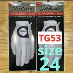 新品 タイトリスト　プロフェッショナルテック　 サイズ24 2枚