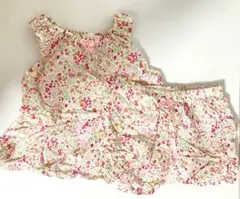 bebe べべ　花柄　セットアップ　ノースリーブ　ブルマ　セット
