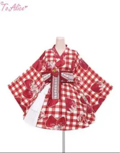 ToAlice いちご浴衣シリーズ ピンク色4点セット　姫ギャル　ロリィタ ToAlice いちご浴衣シリーズ ピンク色4点セット 姫ギャル
