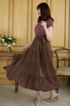 24時間以内発送 Herlipto Two-Tone Drape Dress