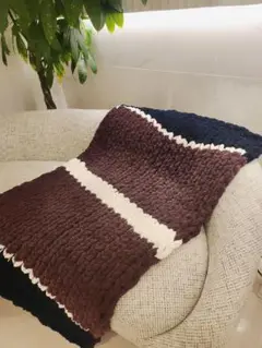 もこもこ 大判 ブランケット ハンドメイド ラグ