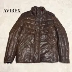 【美品】アヴィレックス レザーダウンジャケット 山羊革 2XLサイズ