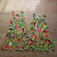 ☆H&M×EMMA JAYNE☆カラフルトロピカルバード、オウムワンピース２枚☆