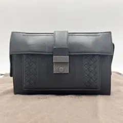 【極希少】BOTTEGA VENETA イントレチャート セカンドバッグ 黒