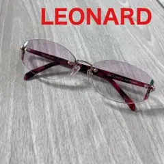 LEONARD(LEO66M)度入りメガネ ピンクレンズ レオナール