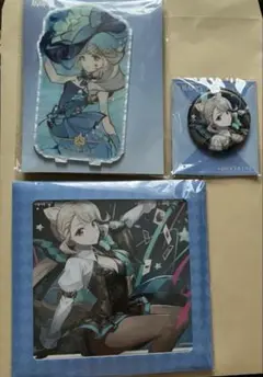 原神 リネット まとめ売り 3点 命定 缶バッジ 色紙 アクスタ