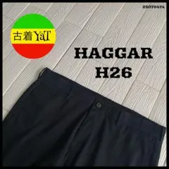 HAGGAR H26 スラックスパンツUS古着ブラックヴィンテージ