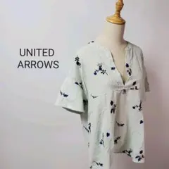 S223ユナイテッドアローズスキッパーシャツブラウス刺繍シアー花柄ドットコットン