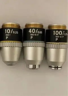 【中古・バラ売り可】ニコン 教育用顕微鏡 偏光 対物レンズ P 4本セット