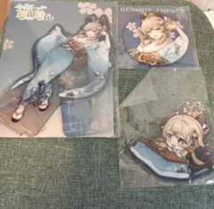 新品　原神にゃんにゃん速達シリーズアクリルスタンドキーホルダー缶バッチ3点セット