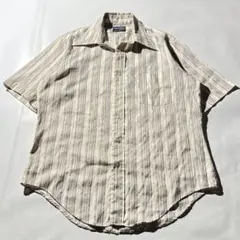70s Career club stripe S/S shirt USA y2k