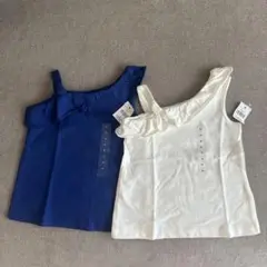 フリルノースリーブタンクトップ 2色セット 80