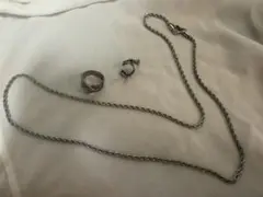シルバー ツイストチェーン ネックレス セット