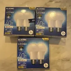 ELSONIC LED電球 40形 昼白色 2個入り×6
