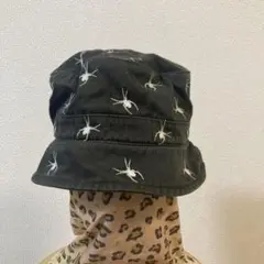 クモ刺繍 黒 バケットハット