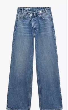 ZARA ハイウエストワイドレッグクロスベルトジーンズ EUR/40