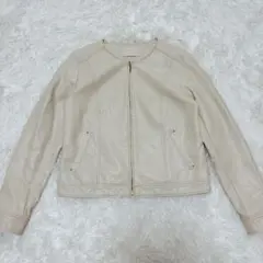 anysis ライダース　ジャケット　ノーカラー　ベージュ