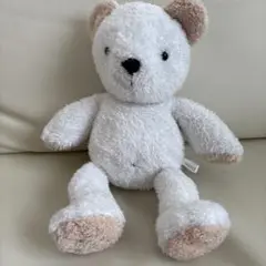 クマ型ぬいぐるみ 約30cm ホワイト/ベージュ