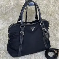 【美品】 PRADA 2way ショルダーバッグ レザー ナイロン