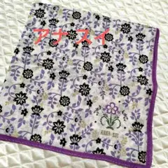 ✰ANNA SUI✰ 花柄ハンカチ 紫色 約48x48cm