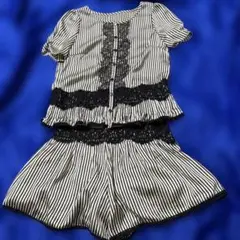 JILLSTUARTジルスチュアート　ストライプ レース付き セットアップ　S