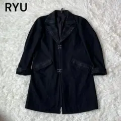 RYU リュウ チェスター チェック ブラック 定価5万 コート リュー ロング