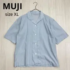 ◆ 無印良品 MUJI パジャマ ルームウェア 半袖 シャツ 大きいサイズ XL