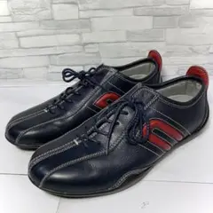 美品 negroni イデア ドライビングシューズ 25.5 ネイビー 本革