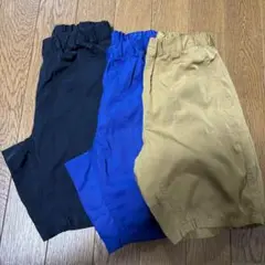 MUJI 無印　乾きやすいハーフパンツ　3色セット（黒・青・ベージュ）120cm