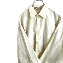 無地　PINPOINT OXFORD 長袖シャツ　イエロー　L