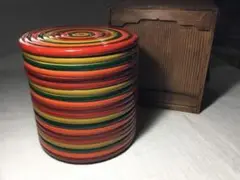 ◆三段丸重 / 独楽塗◆伝統工芸 茶道具 木彫 和食器 漆塗 漆器 重箱 菓子器