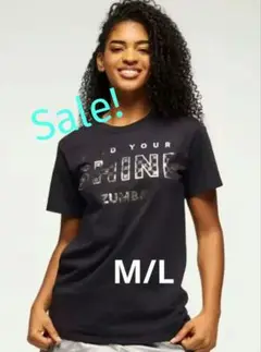 Zumba 半袖Tシャツ M/L 黒レディースメンズ男女兼用新品