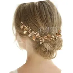 アンティーク調 小枝 リーフ ヘッドドレス★ゴールド★ヘアアクセサリー 髪飾り