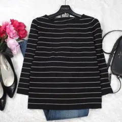 Y6653*最高級☆MaxMara☆プルオーバー☆ニットセーター☆黒ベージュ