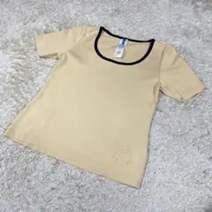 【美品】FOXEY 半袖 トップス ポロシャツ 刺繍 40 Lサイズ イエロー系