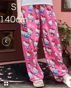 【新品・タグ付き】ハローキティ　総柄カットパンツ　　ピンク　140
