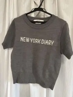 CHELSEA グレー 半袖ニット NEW YORK DIARY