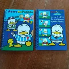 サンリオ　アヒルのペックル/あひる リングメモ2冊/35枚：柄違い/1991年製