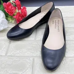 ❤️美品❤️ マーガレットハウエルアイデア　Vカット　レザーパンプス　ブラック