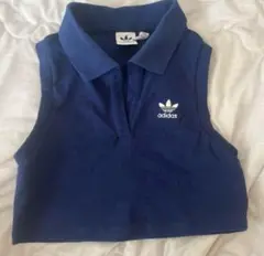 adidas ネイビー ノースリーブポロシャツ M