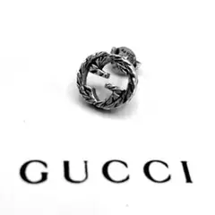 超美品 GUCCI ピアス GG インターロッキングG 燻 片耳