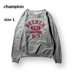 champion チャンピオン スウェット L グレー ラグラン アーチロゴ
