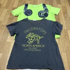 Tシャツ　2枚セット　130 140 プリント　恐竜　ブリーズ　シーイン