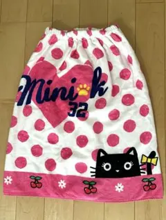 ラップタオル　60cm 巻きタオル　スナップ付きバスタオル　猫