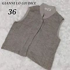【ジャンニロジュディチェ】ニットベスト リネンブレンド シンプル 36