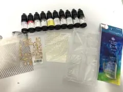 レジン用着色剤10本セット　レジン液　アルファベッドシール　携帯シリコンモールド